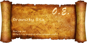 Oravszky Eta névjegykártya